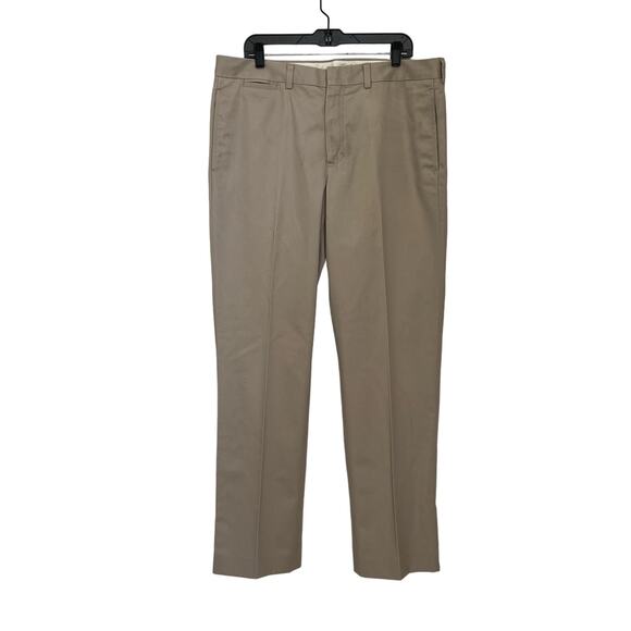 L.L. Bean Men's Khaki Pants Size 37 Standard Fit Flat Front Pockets Zip Fly - Picture 1 of 12